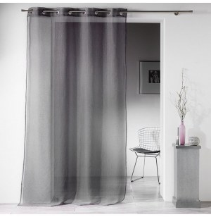 Voilage à oellets - 140 x240 cm - luxe - anthracite