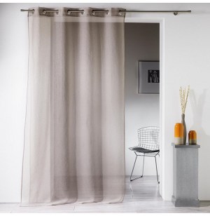 Voilage à oellets - 140 x240 cm - luxe - taupe