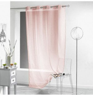 Voilage à oeillets - 140 x 240 cm - lissea - rose dragée