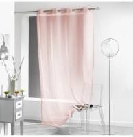 Voilage à oeillets - 140 x 240 cm - lissea - rose dragée