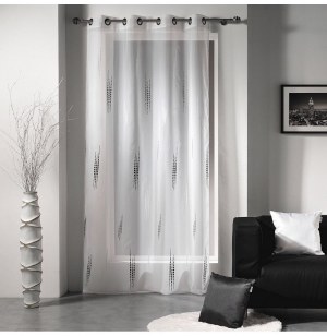 Voilage à oellets brodé - 140 x240 cm - instinct