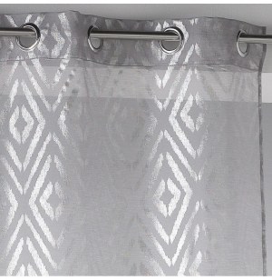 Voilage à oellets brodé - 140 x240 cm - neo chic - perle