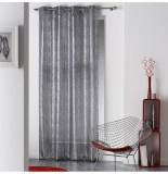 Voilage à oeillets - 140 x 240 cm - steel - noir