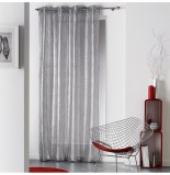 Voilage à oeillets - 140 x 240 cm - steel - perle