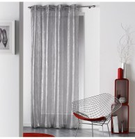 Voilage à oeillets - 140 x 240 cm - steel - perle