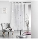 Voilage à oeillets - 140 x 240 cm - plume - blanc