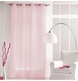 Voilage à oeillets - 140 x 240 cm - paloma - rose dragée