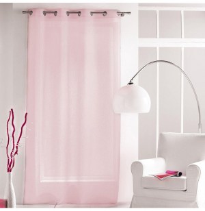 Voilage à oeillets - 140 x 240 cm - paloma - rose dragée