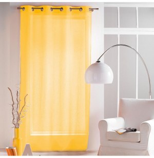 Voilage à oeillets - 140 x 240 cm - paloma - jaune