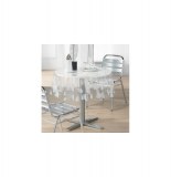 Nappe cristal ronde - d 140 cm - pvc- feuilles - blanc