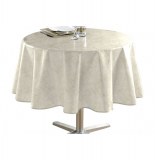 Nappe cristal ronde - d 160 cm - pvc - béton ciré - beige