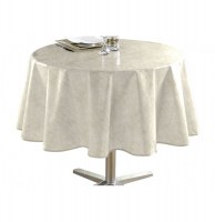 Nappe cristal ronde - d 160 cm - pvc - béton ciré - beige