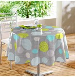 Nappe ronde - d 160 cm - pvc - atolls - anis
