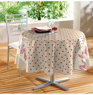 Nappe ronde - d 160 cm - pvc - belle époque