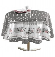 Nappe ronde - d 160 cm - pvc - brunch rétro