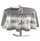 Nappe ronde - d 160 cm - pvc - brunch rétro