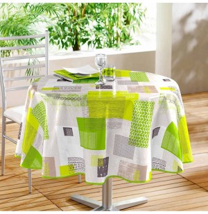Nappe ronde - d 160 cm - pvc - carrea - vert