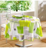 Nappe ronde - d 160 cm - pvc - carrea - vert