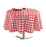 Nappe ronde - d 160 cm - pvc - vichy - rouge