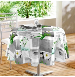 Nappe ronde - d 160 cm - pvc - escapade