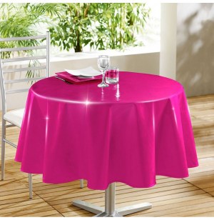 Nappe ronde - d 160 cm - laqué - fuchsia