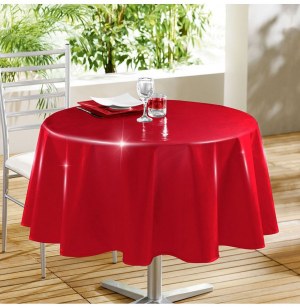 Nappe ronde - d 160 cm - laqué - rouge