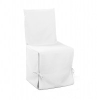 Housse de chaise à nouettes - 50 x 50 x 50 cm - essentiel - blanc