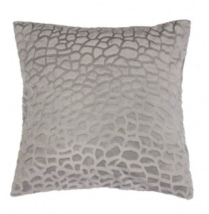 Housse de coussin - 40 x 40 cm - imitation fourrure - tanzania - gris