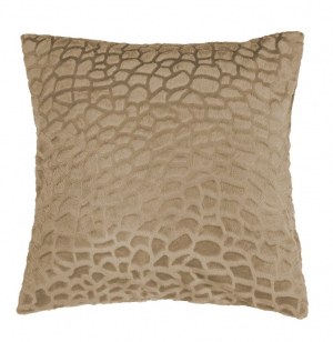 Housse de coussin - 40 x 40 cm - imitation fourrure - tanzania - sable