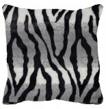 Housse de coussin - 40 x 40 cm - imitation fourrure - zèbre