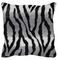 Housse de coussin - 40 x 40 cm - imitation fourrure - zèbre