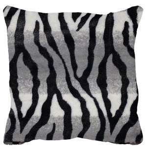 Housse de coussin - 40 x 40 cm - imitation fourrure - zèbre