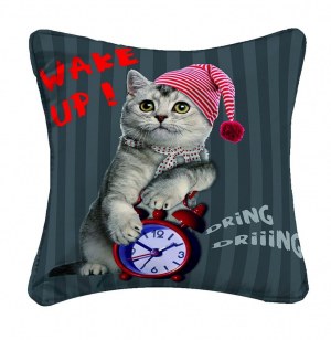 Housse de coussin - 40 x 40 cm - cat wake up