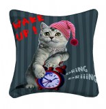 Housse de coussin - 40 x 40 cm - cat wake up