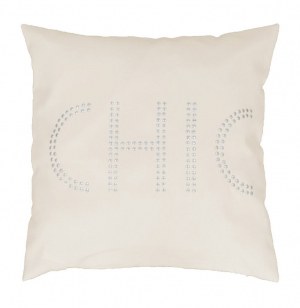 Housse de coussin - 40 x 40 cm - sequin - strass naturel