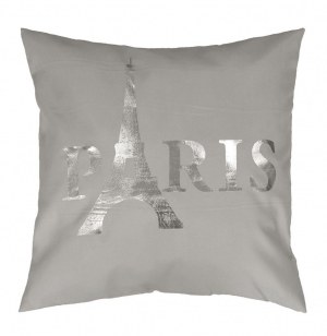 Housse de coussin - 40 x 40 cm - eiffel - gris
