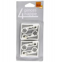 Pince plastique de table - lot de 4 - blanc