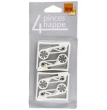 Pince plastique de table - lot de 4 - blanc