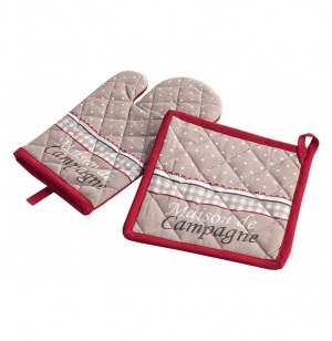 Gant de cuisine et manique - 100% coton - picoti