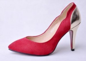 Escarpin à talons argentés Rouge