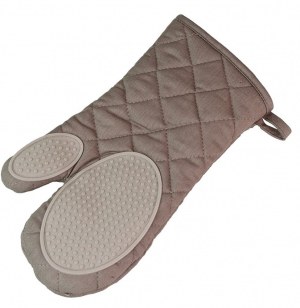 Gant de cuisine avec protection silicone - cuistot - taupe
