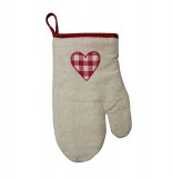 Gant de cuisine et manique brodé - 100% coton - adele