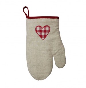 Gant de cuisine et manique brodé - 100% coton - adele