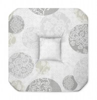 Galette - 4 rabats - 36 x 36 x 3.5 cm - polyester - barbara - naturel