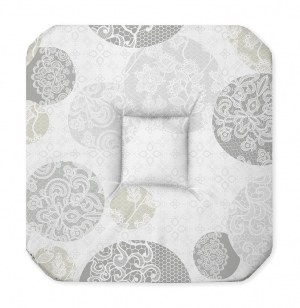 Galette - 4 rabats - 36 x 36 x 3.5 cm - polyester - barbara - naturel