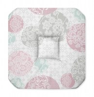 Galette - 4 rabats - 36 x 36 x 3.5 cm - polyester - barbara - poudre