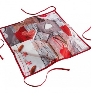 Galette - 4 rabats - 36 x 36 x 3.5 cm - polyester - coeur