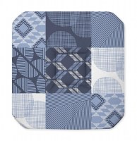 Galette - 4 rabats - 36 x 36 x 3.5 cm - polyester - dalea - bleu