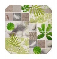 Galette - 4 rabats - 36 x 36 x 3.5 cm - polyester - equateur - vert