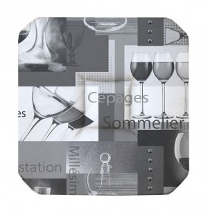 Galette - 4 rabats - 36 x 36 x 3.5 cm - polyester - sommelier